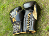 No Boxing No Life Black & Gold Boxing Gloves with Headgear | Professional Training & Sparring Set